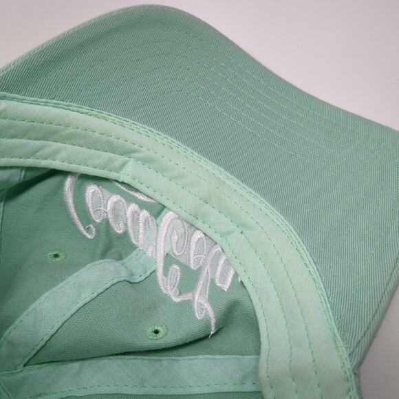 Coca Cola Slideback Baseball Cap Green One Size Adjustable Embroidered 6 Panel - Picture 8 of 9